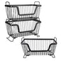 LOTTS Stackable Wire Basket, Metal Pantry Basket, Storage Organizer Bin with Handles, Fruit Basket for Kitchen Cabinets, Pantry, Closets, Bedrooms, Bathrooms (12.66.57.6") - 3 Pack - size: 3 Pack