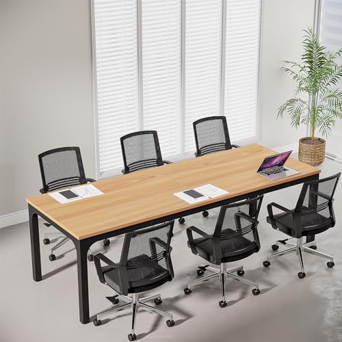 Tribesigns 6.5 FT Conference Room Table, 78.74" W x 27.56" D Large Office Conference Table, Modern Seminar Meeting Table Desk for Boardroom, Meeting Room (1, Natural) - color: Natural
