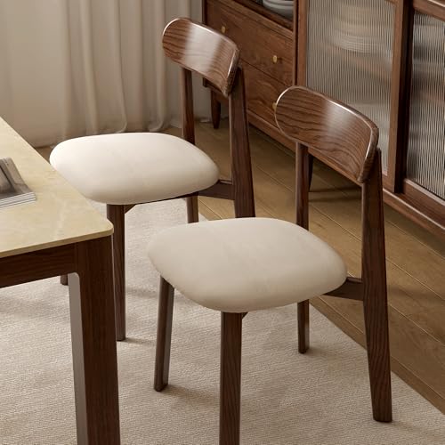 39’’-55’’ Oak Extendable Dining Table and Chairs & Bench Set, Solid Wood Folding Kitchen Table, Mid Century Dinner Table for Kitchen, Apartment, Living Room (Walnut, 55''+2Chairs-HSB+47'' Bench) - color: Walnut, size: 55''+2Chairs-HSB+47'' Bench