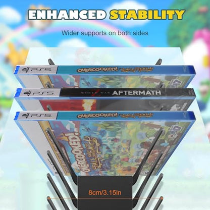 4 Pack Wall Mount DVD Storage Shelf for CD & Video Game Case, Holds 72 Disc | Heavy-Duty Metal CD Rack for PS5 PS4 Xbox Switch - Floating DVD Media Storage Holder & Game Organizer for Gaming Room - size: 4-Pack