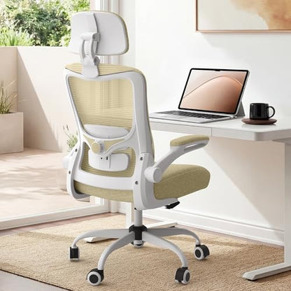 Ergonomic Office Chair for Long Hours, Padded Lumbar Support for Lower Back Relief, 330 lb Capacity, Comfortable Computer Desk Chair for Home Office, Computer & Study