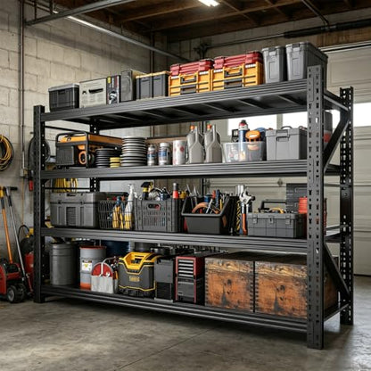 Garage Shelves Heavy Duty 73" H*57" W*23.6" D Metal Garage Shelving Unit High Load Capacity Industrial Storage Shelves for Garage Warehouse Basement - size: 73"H*57"W*23.6"D