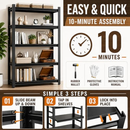 Book Shelf Book Shelves 4 Tier Metal Shelving Units and Storage Racks Bookcase Display Organizer for Living Room Home Office Library (Convertible into 2 Low Racks). 54.3"H × 23.6"W × 13.8"D - size: 4-Tier, 54.3"H × 23.6"W × 13.8"D