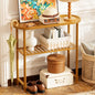 Small Entryway Table Bamboo, Narrow Hallway Table 2-tier, Slim Console Table with Anti-fall Edge, Sofa Side Table 5min Assembly, Small TV Stand, Plant Stand, Walnut, 30.7"L x 11.8"W x 29.7"H - color: Walnut, size: 30.7"L x 11.8"W x 29.7"H