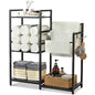 Towel Rack for Bathroom, 3-Tier Towel Drying Rack Stand, Freestanding Towel Organizer Holder, Bathroom Organizers and Storage for Rolled Folded Drying Towels, Black
