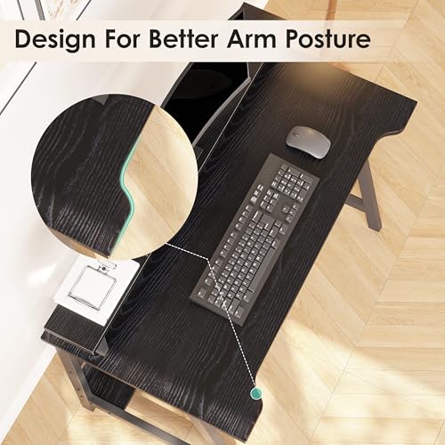 ALISENED 31.5 Inch Small Office Desk with Storage, Small Desk for Small Spaces, Compact Home Office Desk, Mini Study Desk for Bedroom, Black - color: Black