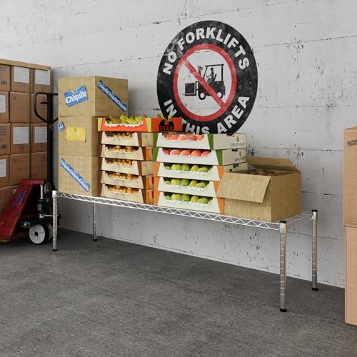 14" Deep x 60" Wide x 14" Height Wire Shelving Kit | 1-Tier | NSF Commercial Storage Rack Unit - size: 14" Deep x 60" Wide