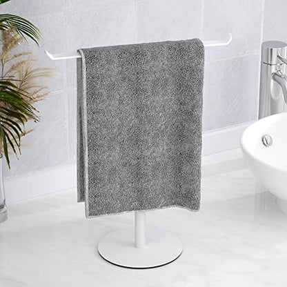 Towel Rack T-Shape Hand Towel Holder for Bathroom, Headband Holder Organizer and Bathroom Towel Racks,Kitchen Towel Rack White Hand Towel Holder - color: White