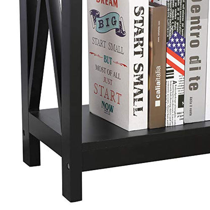 Nouva 2-Tier Narrow Console Sofa Side Wall Table for Hallway Foyer Table Sofa Long Accent Table for Living Room, Black - color: Black
