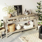 Merax Entryway Console Table with Storage, 3 Drawers Design/Wood Frame/Behind Couch & Sofa, Grey - color: Grey