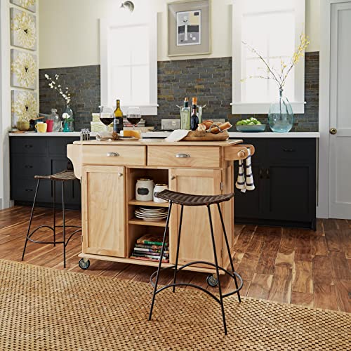 Homestyles General Line Natural Wood Mobile Kitchen Cart - style: Classic