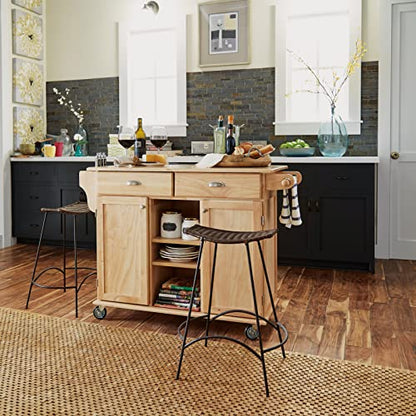 Homestyles General Line Natural Wood Mobile Kitchen Cart - style: Classic