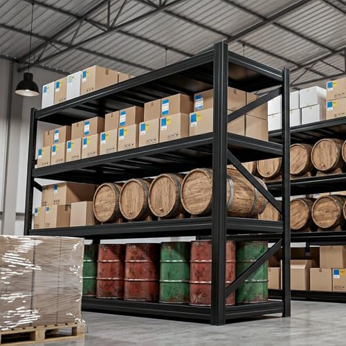 4-Tier 71 "W × 24 "D × 71" H Garage Shelving 8000LBS Storage Shelves Heavy Duty Metal Shelf Unit Adjustable Basement Industrial Storage Racks (71 * 24 * 71) - size: 4T 71" W × 24" D × 71" H