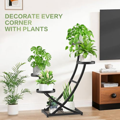 Outdoor Plant Stand Metal Plant Stand Indoor, 5 Tier Heavy Duty Corner Plant Stands, Plant Shelf for Tall Plant Holder Shelves for Living Room Bedroom Modern Home Decor