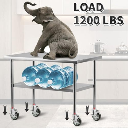 Besitu 4 inches Prep Table Wheels Set of 4, 1-1/2" and 1-5/8" Expanding Stem Caster with Side Brake for Stainless Steel Table, Cart, Furniture Legs, Commercial Kitchen Appliances, Workbench - style: 4 Inch