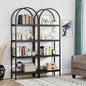 Tribesigns 4-Tier Open Bookshelf Set of 2, 70.8" Industrial Wood Bookcase with Metal Frame, Freestanding Display Rack Tall Shelving Unit for Office, Bedroom (Black, 2PCS) - color: Black, size: 2PCS/4-Tier
