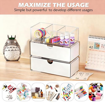 3 Tier Medicine Cabinet Organizer and Storage,Stackable Bathroom Medicine Organizer with Removable Dividers, Plastic Vanity Storage,White - size: 3 Tier White