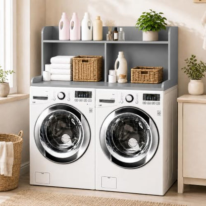 Royxen Laundry Countertop with 20“ Shelf Universal Fit, Washer and Dryer Countertop with Storage Space, Gray - color: Gray