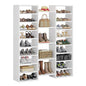 Little Tree 14-Tier Shoe Rack, Freestanding Tall Shoe Shelf, White Wooden Shoe Storage Cabinet with 22 Open Cubbies, 46 Pairs Wide Entryway Shoe Organizer Shoe Cabinet for Living Room, Bedroom