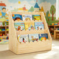Kids Bookshelf-3-Tier Wooden Book Shelf for Kids Rooms 17.72*16.54*10.63in | Nursery&Toddlers Montessori Bookcase with Deep Storage Pockets, Baby Book Storage,Children's Bookshelf for Nursery&Bedroom - size: Small