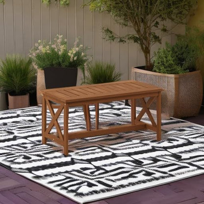 Furinno FG18111 Tioman Coffee Table, X-Leg, Natural - color: Natural, size: 17.8"D x 35.3"W x 17.0"H