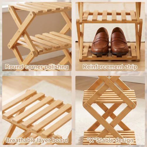 Shoe Racks, Foldable Shoes Organizer FreeStanding Shelf,5 Layers | Natural, Functional, Multifunctional, Suitable For Entryway, Closet, Bedroom, Hallway - color: Five Layers of Primary Colors
