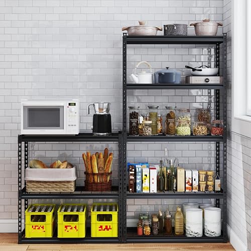 5 Tire Storage Shelving Heavy Duty Garage Shelves 2000LBS Load Bearing, Full Metal Shelving Units, Durable Construction, Adjustable Shelves, Easy Assembly, 28''W x 12''D x 60''H (60*28*12) - size: 5T 28" W x 12" D x 60''H