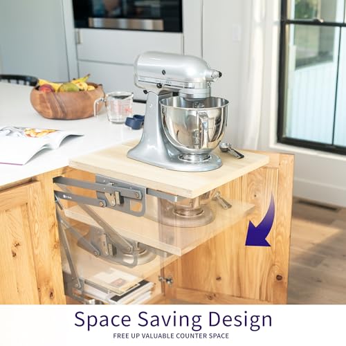 Life Finds Kitchen Appliance Lifting Brackets, Spring Loaded Lift Assist for Mixers, Blenders, and More, Shelf Not Included, LF-KAL01