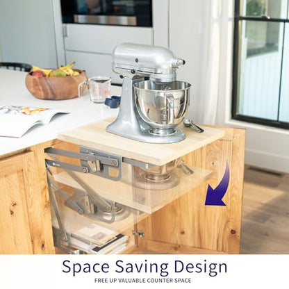 Life Finds Kitchen Appliance Lifting Brackets, Spring Loaded Lift Assist for Mixers, Blenders, and More, Shelf Not Included, LF-KAL01