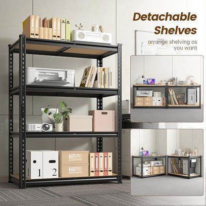 DurayLoly 4-Tier Storage Shelves, 1604LBS Adjustable Pantry Shelves, Metal Shelving Unit for Kitchen, Pantry, Closet, Laundry, Garage, 15.76" D × 31.56" W × 48.06" H - size: 48.06"H × 31.56"W × 15.76"D