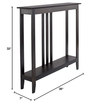 The Lakeside Collection Slim Space Saving Accent Table 36" W x 7" D x 32" H - Antique Black - color: Antiqued Black