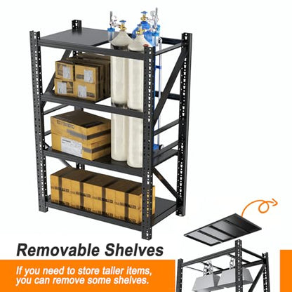 Heavy Duty Garage Shelving,73" H 3000LBS Load Capacity Metal Garage Storage Shelves Adjustable Industrial Shelving Unit for Garage,Warsehouse,Workshop - size: 73"H*31.9"W*13.8"D