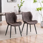 Kidol & Shellder Dining Chairs Set of 2, PU Leather Upholstered Kitchen Chairs with Back Armless, Mid Century Modern Side Chair for Dining Room, Living Room, Lounge, Restaurant, Brown - color: Brown
