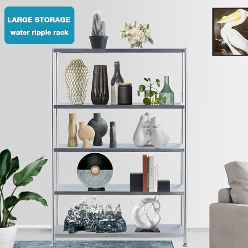 susunnus Stainless Steel Shelves 39.4in-4 Tier,Kitchen Storage Shelves,Stainless Steel Shelf Organizer, Artistic Texture, Pragmatic& Sturdy & Waterproof - size: 39.4in*13.8in-4T