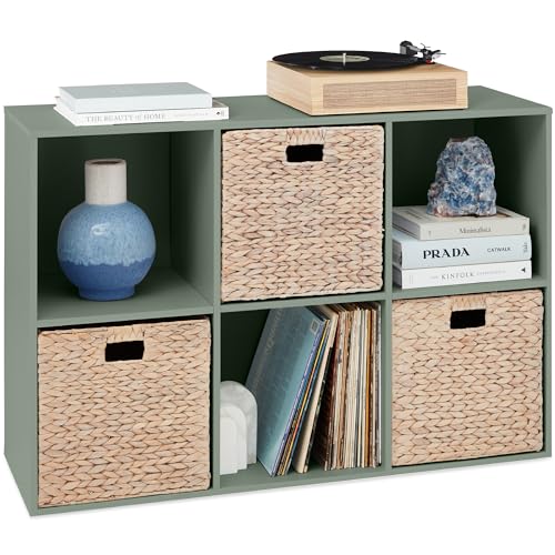 Best Choice Products Kids Bookcase 6-Cube Storage Organizer, 13.5in Shelf Opening, Bookshelf, Toy Storage, Customizable w/ 3 Removable Back Panels – Sage - color: Sage, size: 6-Cube, 13.5in Shelf Opening, No Legs