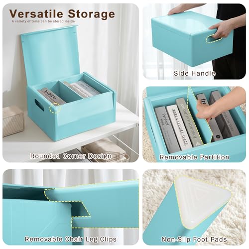 Modern Nightstand - Multifunctional Plastic Bedside Table with Storage Space, Side Table Easy Assembly for Bedroom, Dorm and Small Areas (14.2" D x 11.8" W x 15.78" H, Blue) - color: Blue
