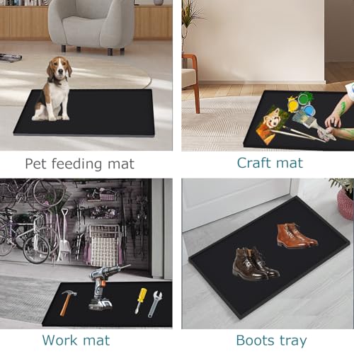 Under Sink Mat 22 x 22, Silicone Under Sink Liner for Kitchen Waterproof Bathroom Cabinet Mat, Black - color: Black, size: 22"W x 22"L