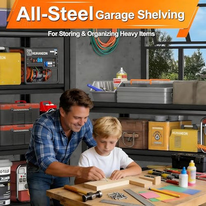 Metal Storage Garage Shelving - 5 Tier 48'' Wide 2800 Lbs Heavy Duty Utility Shelves Freestanding - Adjustable Rack Units for Kitchen Pantry Basement - 48" W x 18" D x 78" H Black - size: 48"Wx18"D-5T