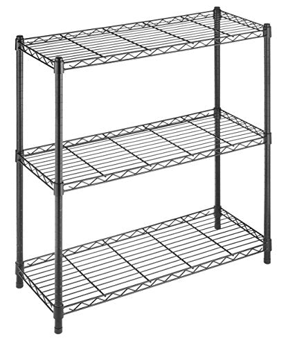 Whitmor 3 Tier Shelving Unit, Metal Storage Shelves, 400 lbs Capacity per Shelf, 1200 lbs Total, Adjustable Heavy Duty Shelf, Easy Assembly for Kitchen, Garage, Plant, 36"L x 14"W x 36"H, Black - color: Black, size: 3-TIER,36"L x 14"W x 36"H