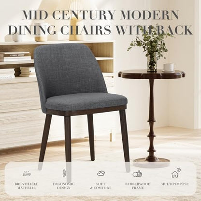 COLAMY Upholstered Dining Chairs Set of 4, Modern Kitchen Chairs with Back, Leather Side Dining Room Chairs with Wood Legs for Kitchen Dining Room Restaurant,Light Grey - color: Light Grey, size: Set of 4