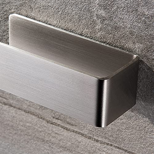 Taozun Adhesive Towel Bar Stainless Steel Hand Towel Holder 2 Pack Silver | Towel Rack, Easy to Install, No Drilling, Sturdy, Holds Well, Space Saver, for Bathroom/Bath/Kitchen/RV, Stick on Smooth Wall - color: Silver, size: 8-inch(2 Pack)