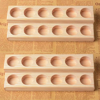 2 Pack 2-Tier Slanted Wooden Essential Oil Organizer - Perfume/Nail Polish Display Stand, Sturdy Space-Saving Countertop Rack for Small Cosmetics & Clear View - style: 2 Layers