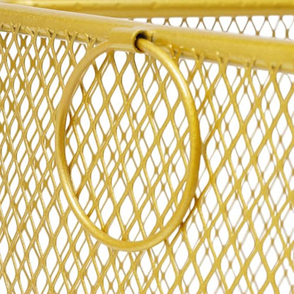 Wire Metal Rolling Laundry Basket On Wheels,Gold Mesh Wire Laundry Basket Storage Cart for Bathroom Bedroom Dirty Clothes Storage (I) - size: I