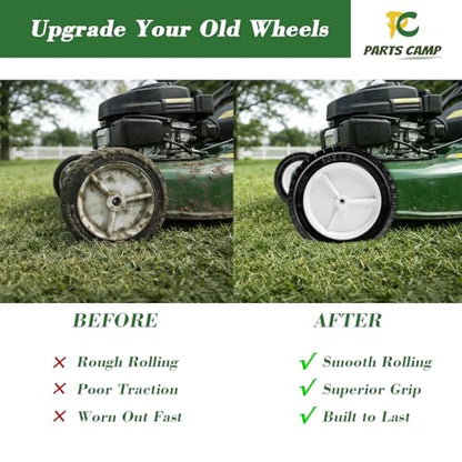Parts Camp 10" Plastic Wheel Replacement for Oregon 72-110, 2 Pack Universal Wheels for Hand Truck, Lawn Mower, Utility Cart, Radio Flyer Wagon, Lawn Sprayer, Trash Can and BBQ Grill - size: 10-inch