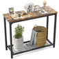 Ecoprsio Small Console Table Sofa Table with Mesh Shelves, 2 Tier Entryway Table Foyer Table for Entryway, Front Hall, Hallway, Sofa, Couch, Living Room, Bar, Kitchen, 32 Inch, Rustic Brown - color: Rustic Brown, style: 2-Tier