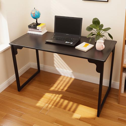 Solid Wood Desk with Drawer, Small Writing Desk for Small Spaces,Gaming Study Home Office Workbench woodenDesks for Work, 39 inch Wooden Computer Desk for Bedroom Black Walnut Color - color: Black 39 Inch