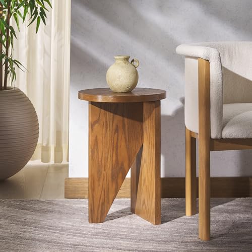 SAFAVIEH Couture Collection Bonaclara Medium Oak Brown 2-Leg Accent Table - color: Medium Oak