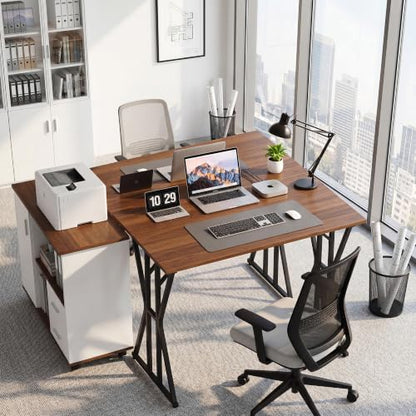 YOUDENOVA 32 Inch Small Computer Desk for Home Office, Gaming Writing Desk for Bedroom Modern Study Work Table Simple Style Workstation with Triangle Reinforcement Structure,Brown