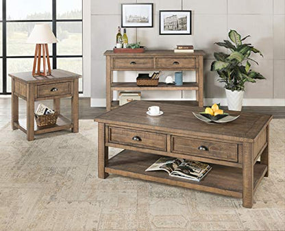 Martin Svensson Home Monterey Solid Wood Sofa Console Table - Reclaimed Natural Finish - Modern Farmhouse - Entryway Table with Two Spacious Drawers - color: Reclaimed Natural