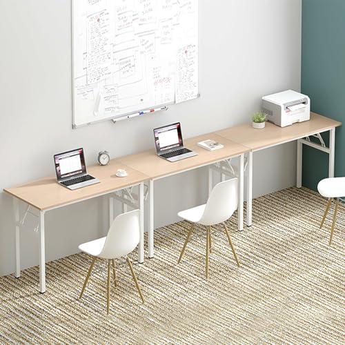 Need Office Computer Desk - 47.2L Sturdy and Heavy Duty Folding Laptop Table,Writing Table/Home Office Desk/Sewing Table,No Assembly Required,Pink Oak&White AC5AW (120 * 60) - color: Pink Oak & White Frame, size: 47inch